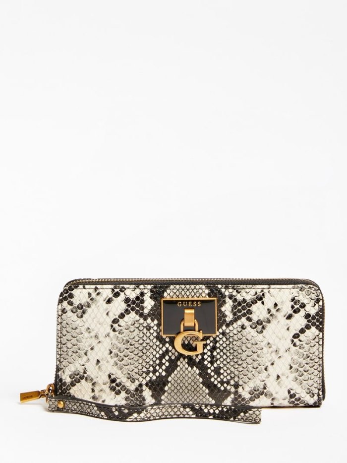 Carteras Guess Stephi Python Print Maxi Mujer Negros | SE-258393