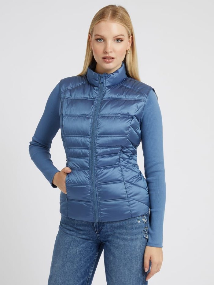 Chaleco Puffer Guess Reversible Mujer Azules Claro | SE-963032