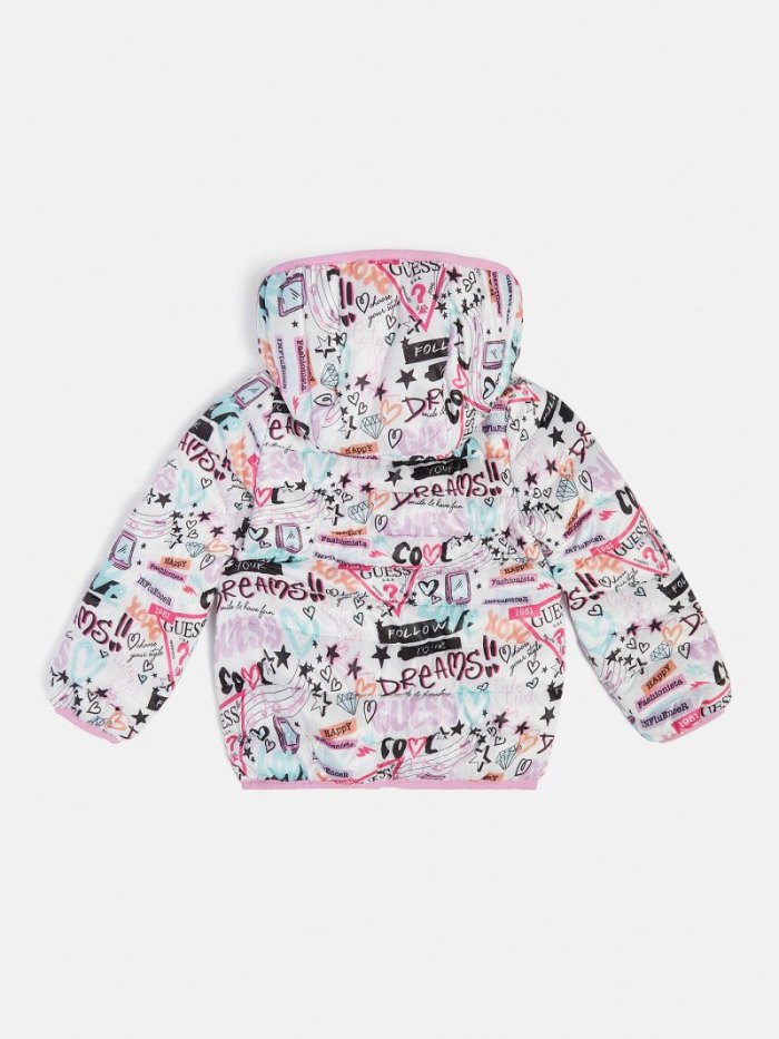 Chamarra Puffer Guess All Over Print Niños Multicolor | SE-899611