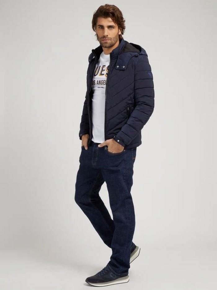 Chamarras Guess Hooded Hombre Azules | SE-128578