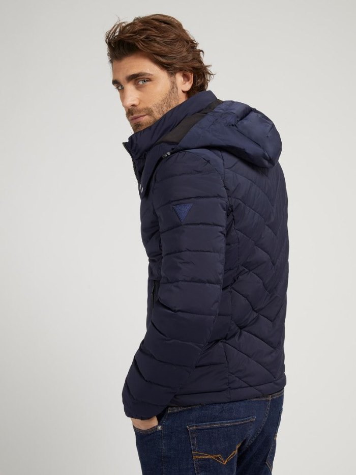 Chamarras Guess Hooded Hombre Azules | SE-128578