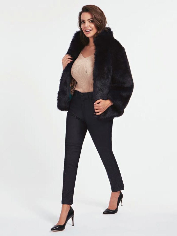 Chamarras Guess Marciano Faux Fur Mujer Azules Oscuro | SE-316770