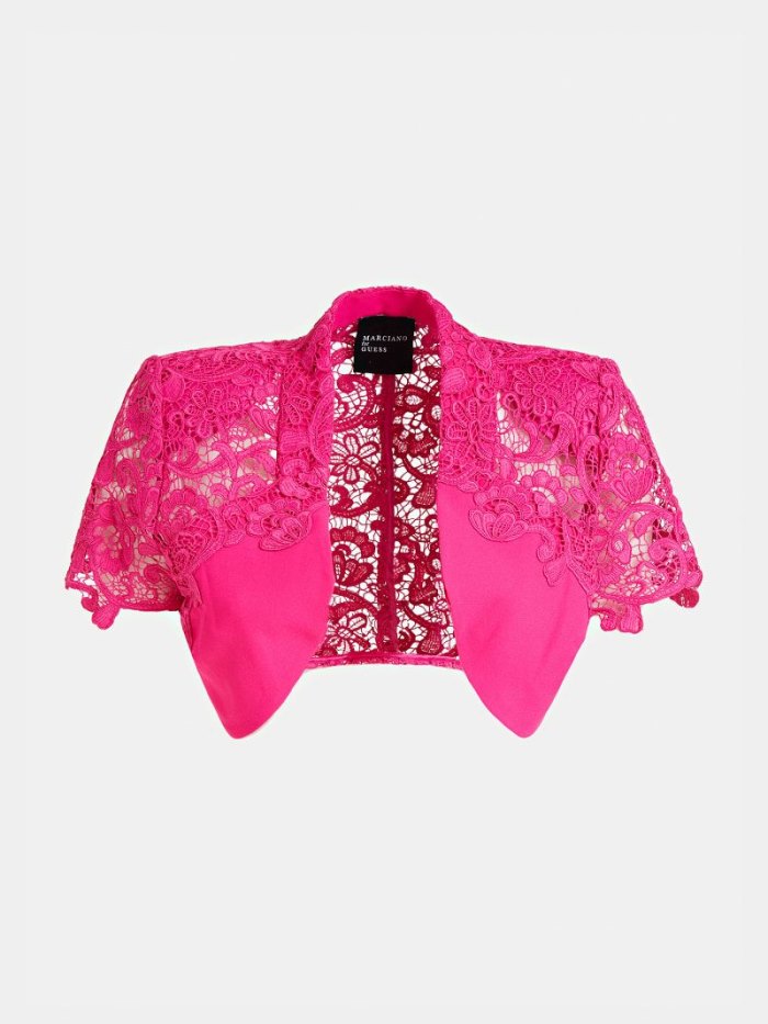 Chamarras Guess Marciano Lace Bolero Mujer Fucsia | SE-424911