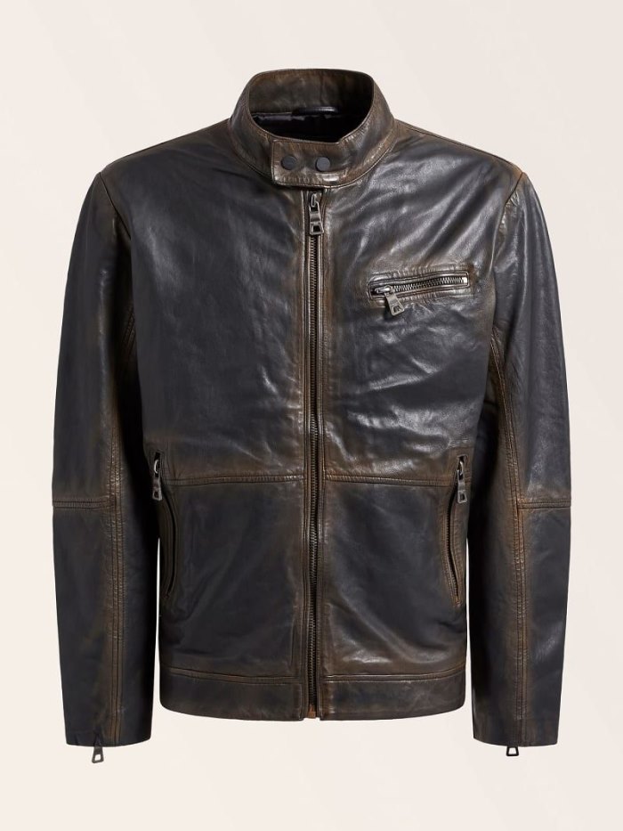 Chamarras Guess Marciano Real Leather Hombre Negros | SE-666868