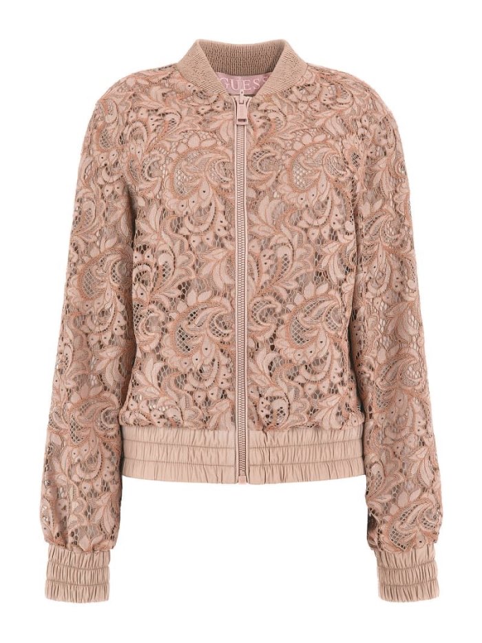 Chaqueta De Bombardero Guess Embroidered Mujer Rosas | SE-625397