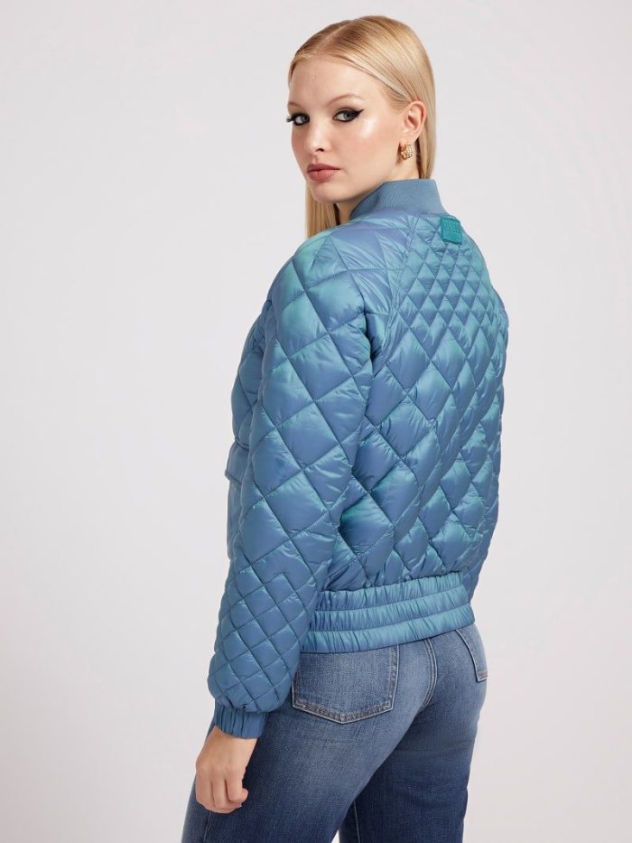 Chaqueta De Bombardero Guess Quilted Mujer Azules | SE-861659