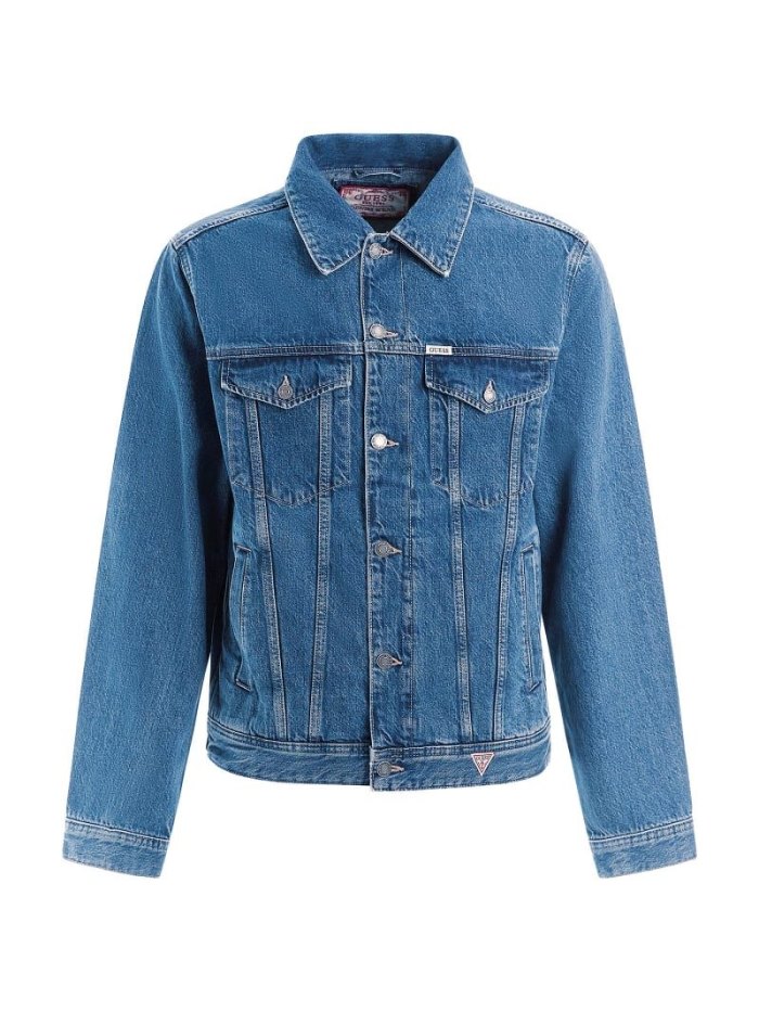 Chaquetas De Mezclilla Guess Back Patch Hombre Azules | SE-402076