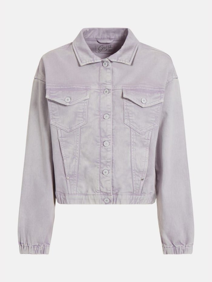 Chaquetas De Mezclilla Guess Bomber Fit Mujer Lilac | SE-208549