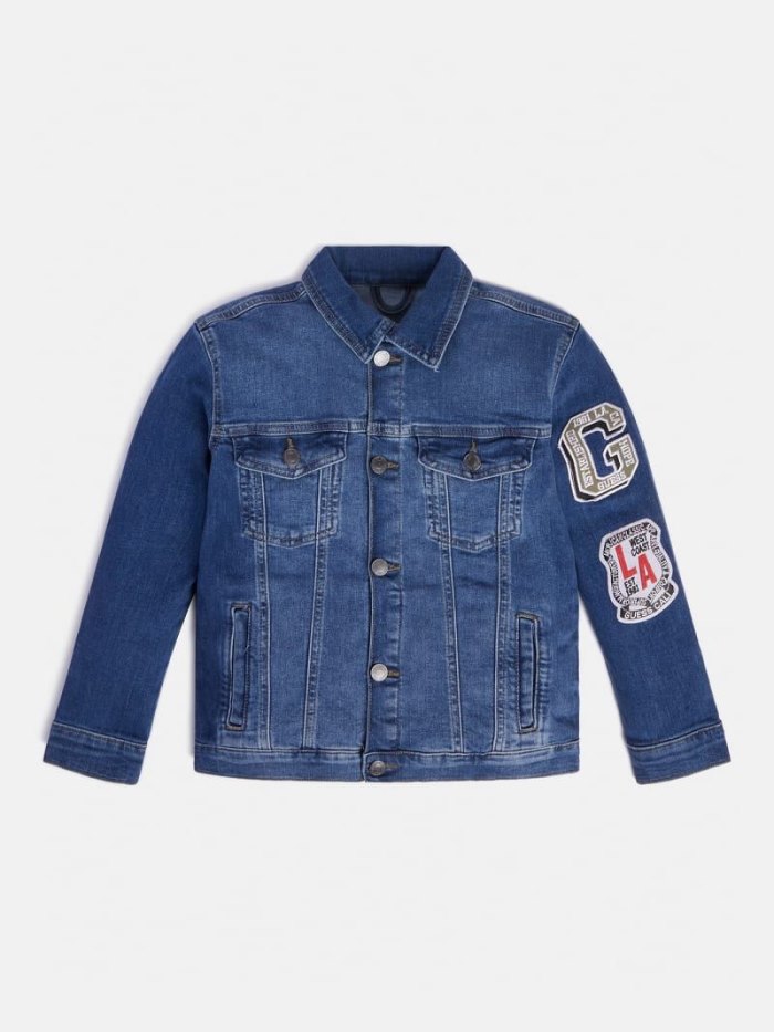 Chaquetas De Mezclilla Guess Side Embroidery Niños Azules | SE-003985