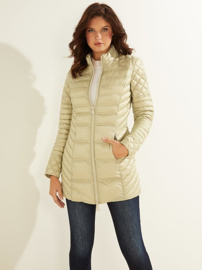 Chaquetas De Plumas Guess Packable Real Mujer Verdes | SE-095138