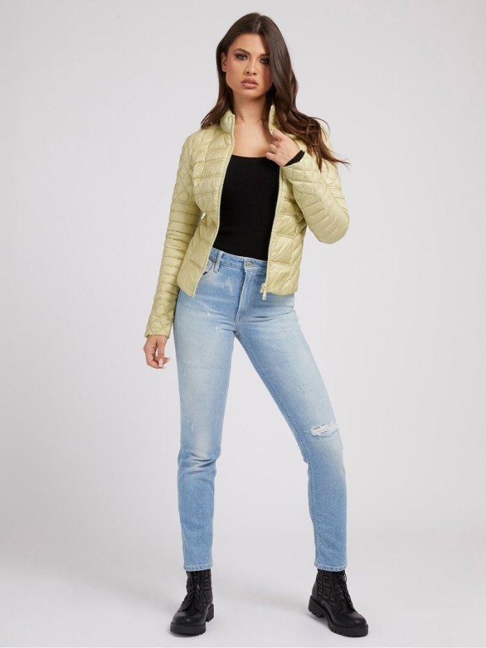 Chaquetas De Plumas Guess Packable Real Mujer Verdes | SE-321194