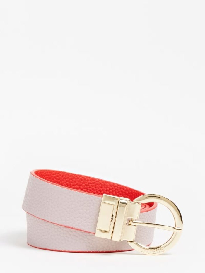 Cinturones Guess Alby Reversible Belt Mujer Rojos | SE-426616