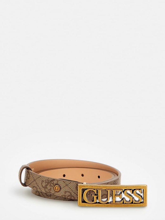 Cinturones Guess Alexie 4g Logo Belt Mujer Marrom | SE-371786