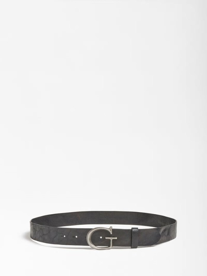 Cinturones Guess Luxe Real Leather Belt Hombre Negros | SE-668891