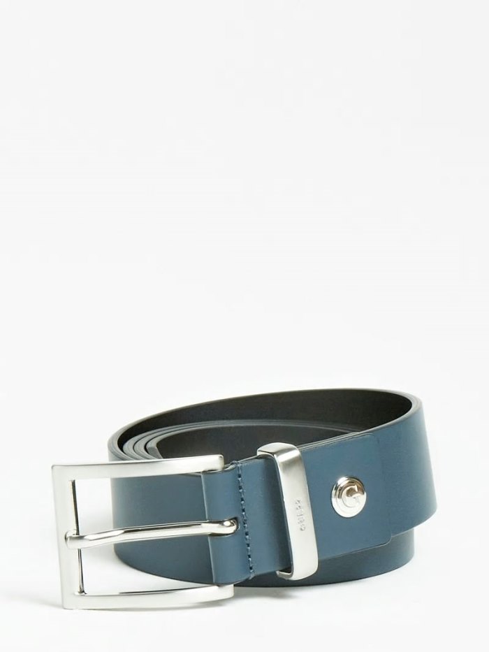 Cinturones Guess Luxe Real Leather Belt Hombre Azules | SE-997613