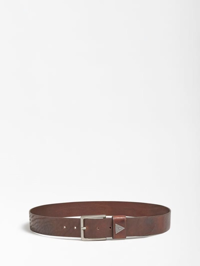 Cinturones Guess Luxe Real Leather Belt Hombre Marrom | SE-983174