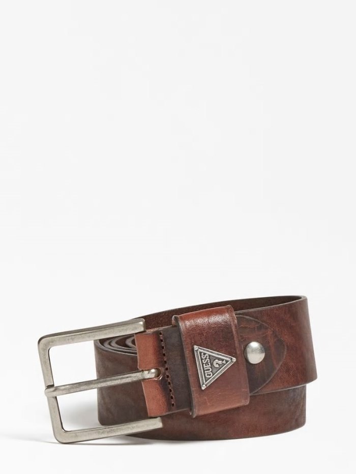 Cinturones Guess Luxe Real Leather Belt Hombre Marrom | SE-983174