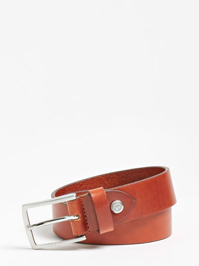 Cinturones Guess Luxe Real Leather Belt Hombre Marrom | SE-888896