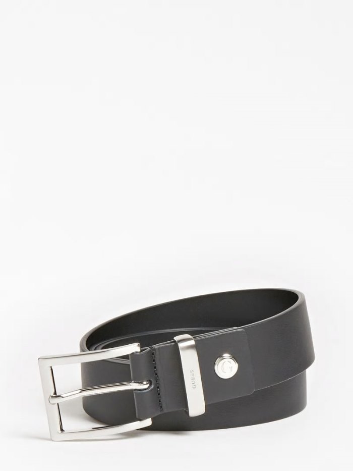 Cinturones Guess Luxe Real Leather Belt Hombre Negros | SE-069403