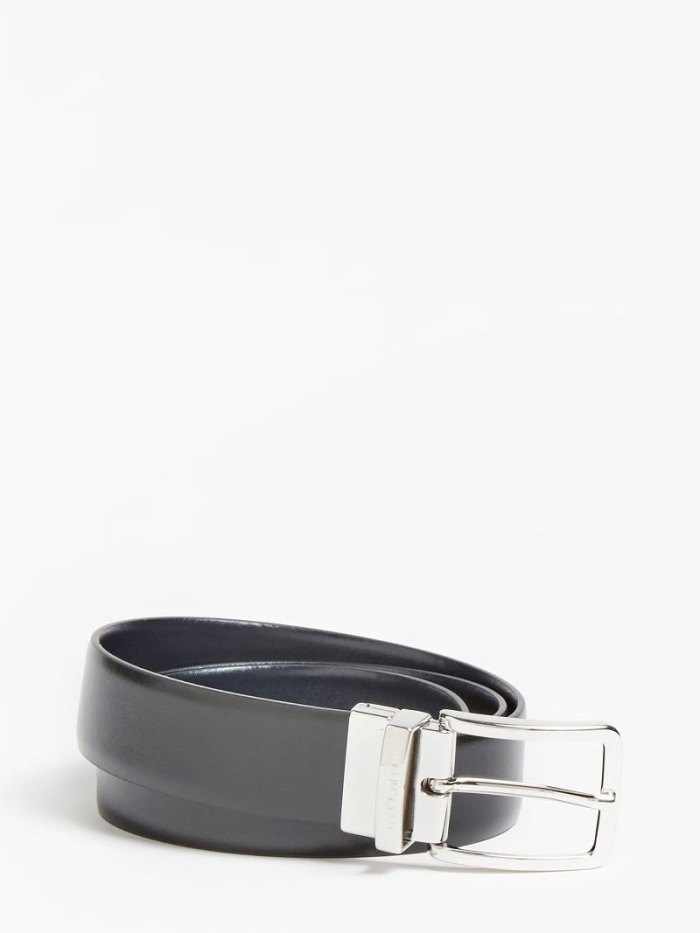 Cinturones Guess Marciano Reversible Belt Hombre Negros | SE-590897