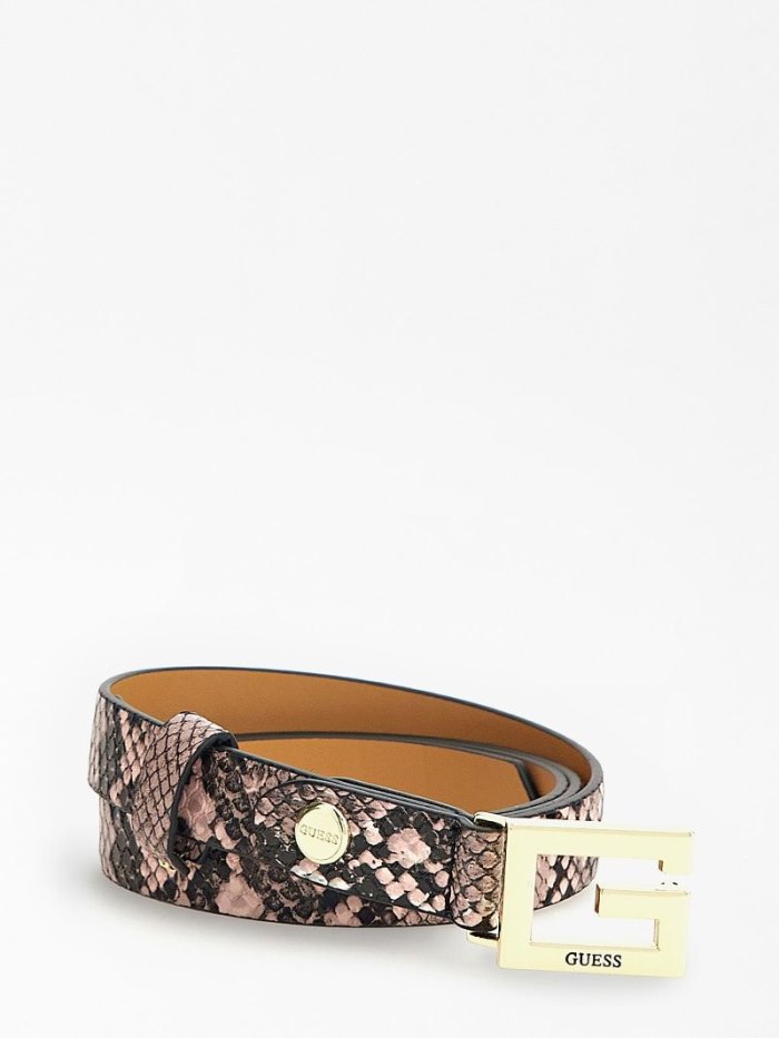 Cinturones Guess Python Print Belt Mujer Rosas | SE-391009