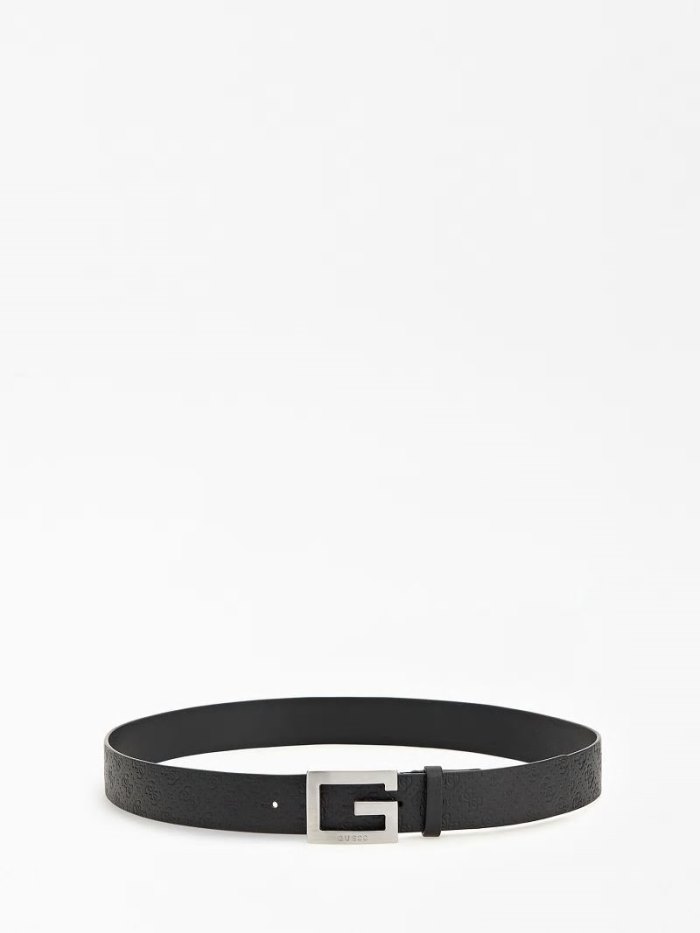 Cinturones Guess Real Leather Belt Hombre Negros | SE-042250