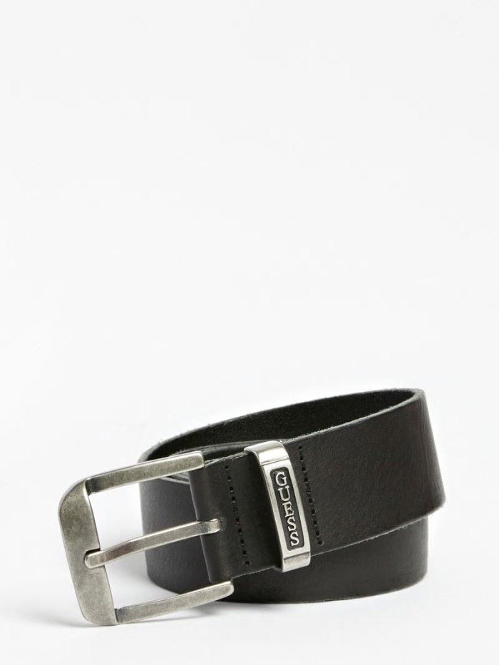 Cinturones Guess Real Leather Belt Hombre Negros | SE-560337