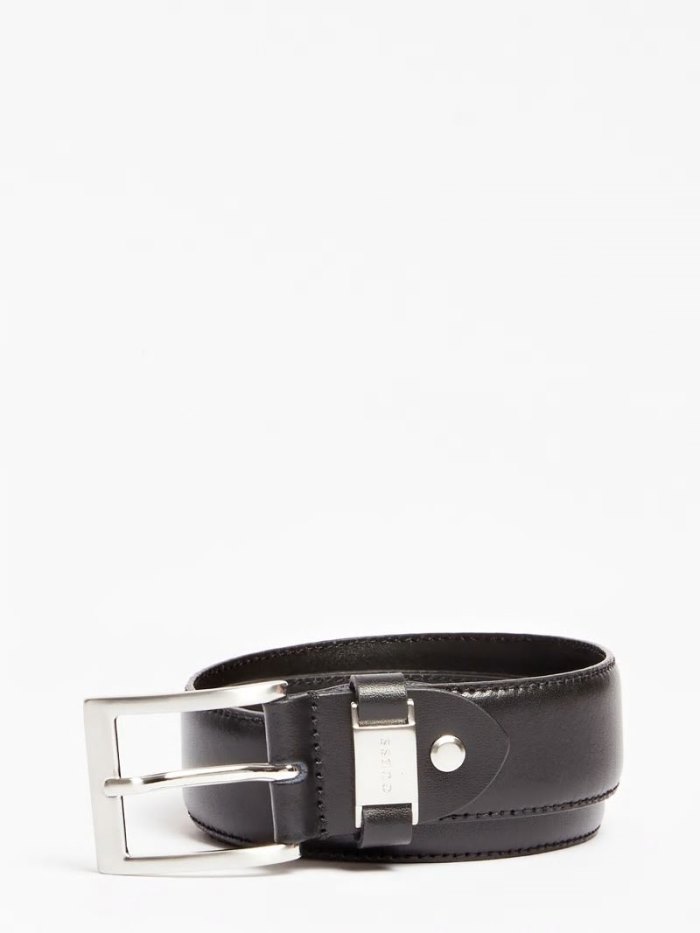 Cinturones Guess Real Leather Belt Hombre Negros | SE-681601