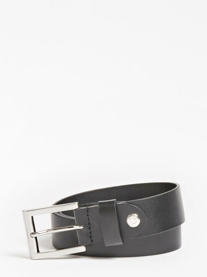 Cinturones Guess Real Leather Belt Hombre Negros | SE-292530