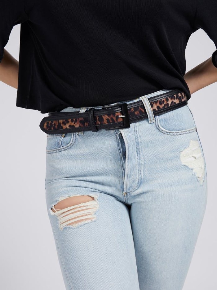 Cinturones Guess Remi Print Belt Mujer Marrom | SE-184784