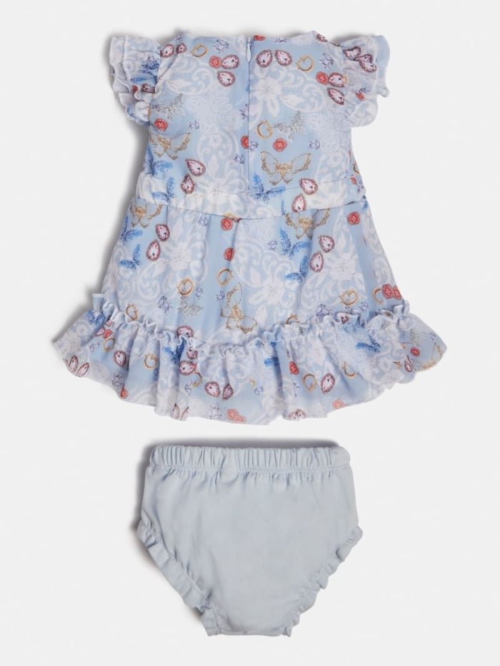 Conjuntos Guess All Over Print Dress And Panties Niños Azules Claro | SE-658177