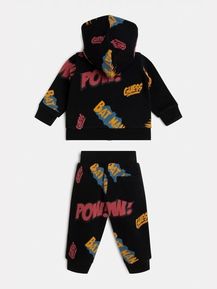 Conjuntos Guess Batman Print Sweatshirt And Pant Niños Negros | SE-573508