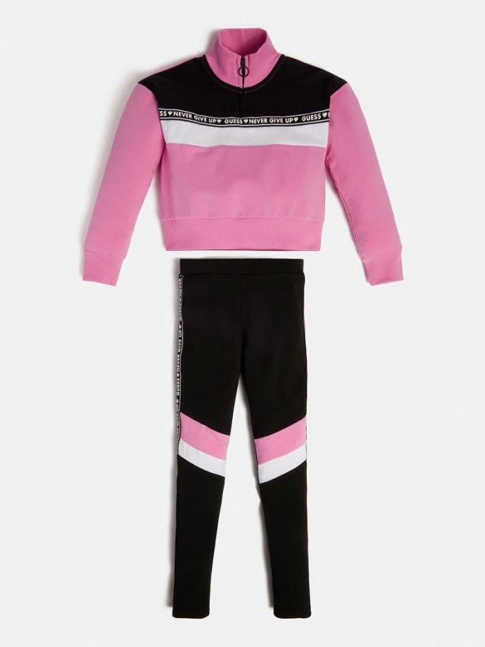 Conjuntos Guess Sweatshirt And Leggings Active Niños Rosas | SE-203950