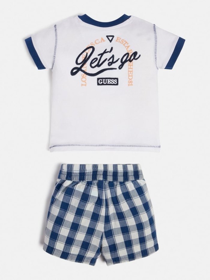 Conjuntos Guess T-shirt And Poplin Shorts Niños Blancos | SE-324144