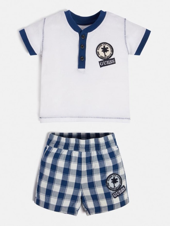 Conjuntos Guess T-shirt And Poplin Shorts Niños Blancos | SE-324144