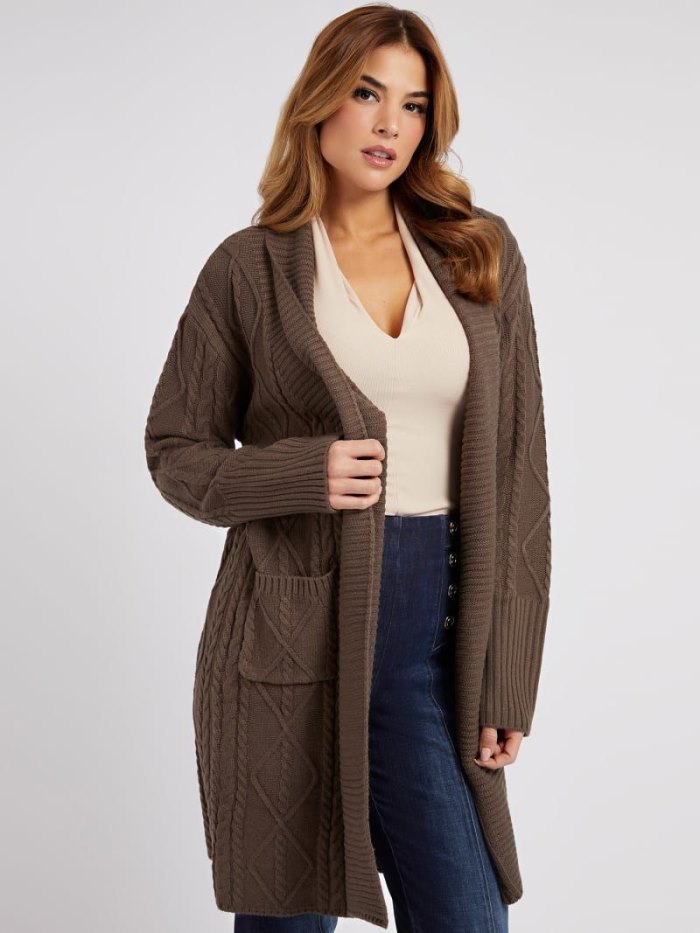 Cárdigan Guess Wool Blend Mujer Marrom | SE-806649