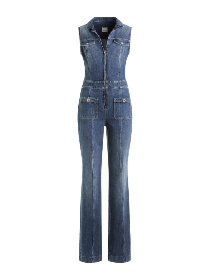 Denim Jumpsuit Guess Flare Mujer Azules | SE-725892