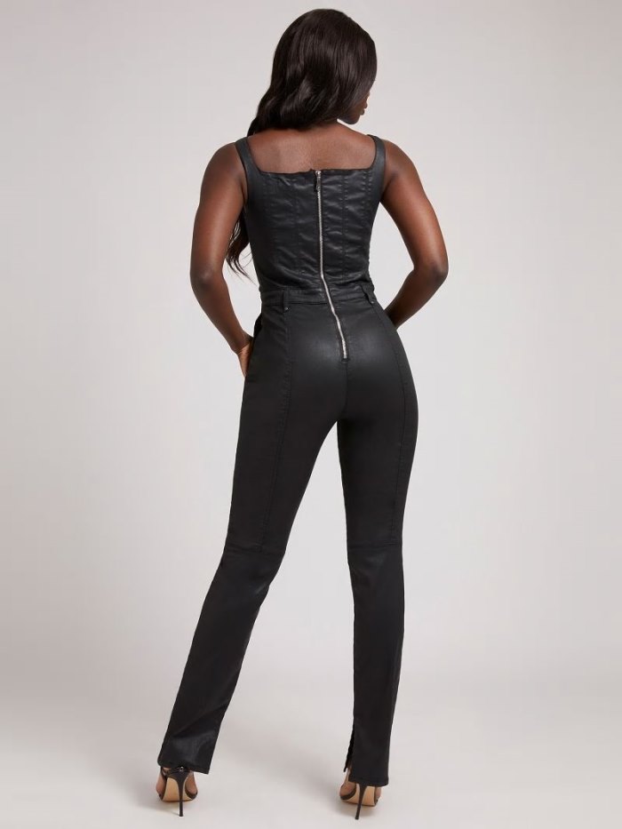 Denim Jumpsuit Guess Slim Fit Mujer Negros | SE-897253