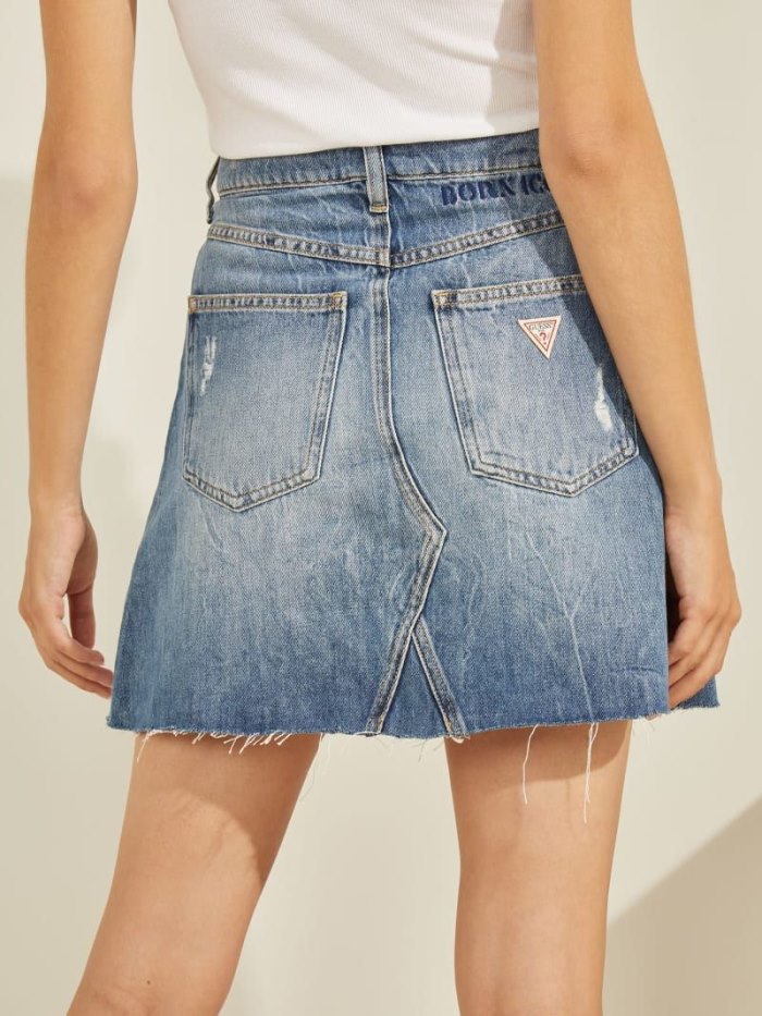 Denim Skirts Guess A-line Fit Mujer Azules | SE-544687