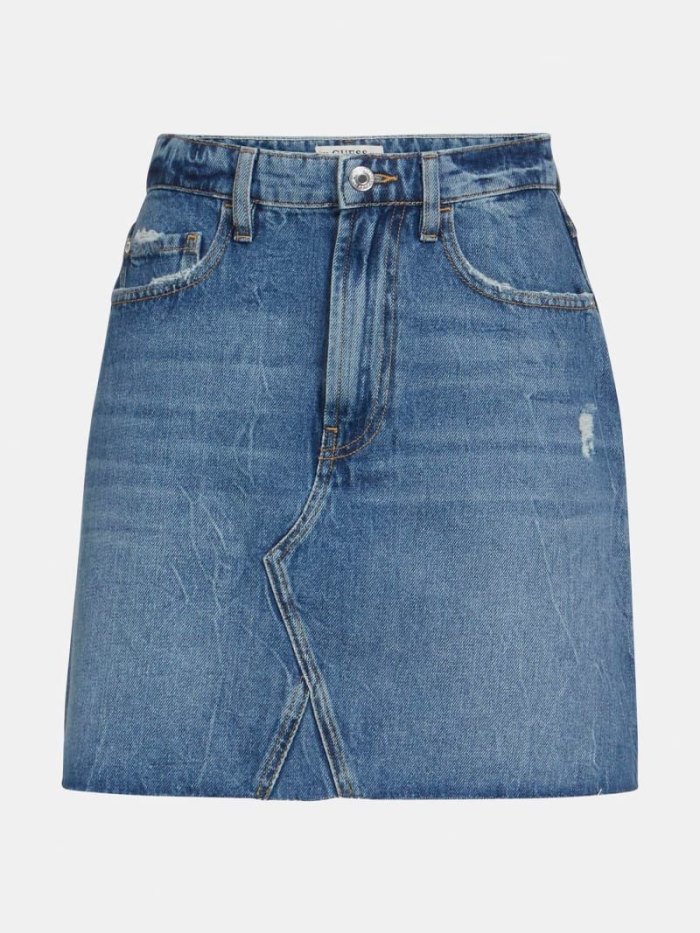 Denim Skirts Guess A-line Fit Mujer Azules | SE-544687