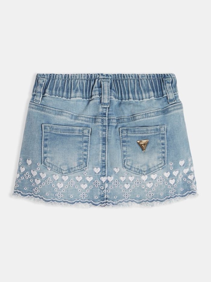 Denim Skirts Guess Embroidered Niños Azules Claro | SE-470465