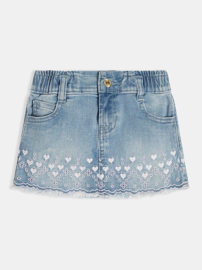 Denim Skirts Guess Embroidered Niños Azules Claro | SE-470465