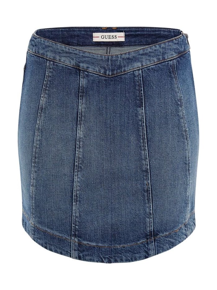 Denim Skirts Guess V-shaped Waist Mujer Azules | SE-735262