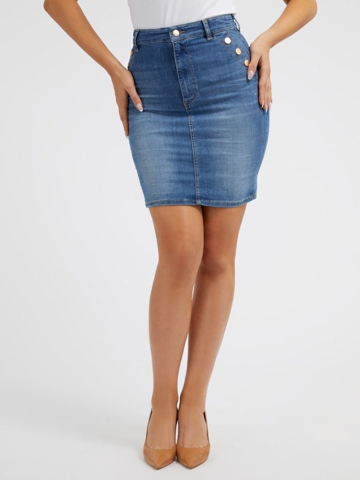 Falda Guess Denim Mujer Azules | SE-679117