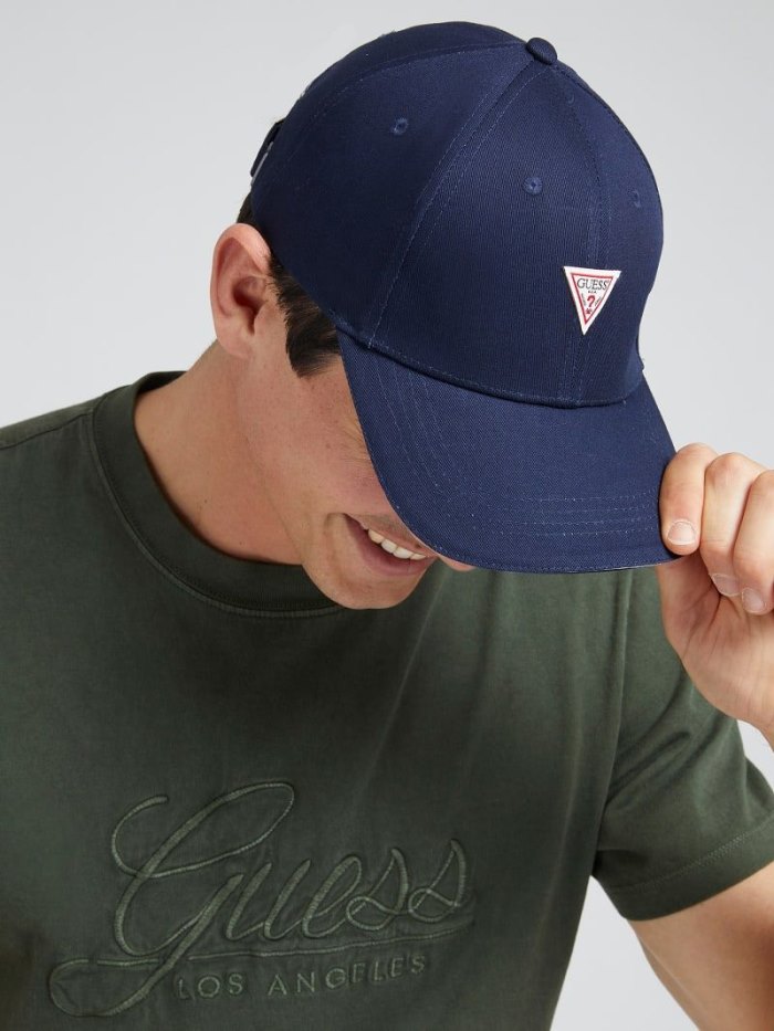 Gorras Guess Triangle Logo Hombre Azules | SE-159372