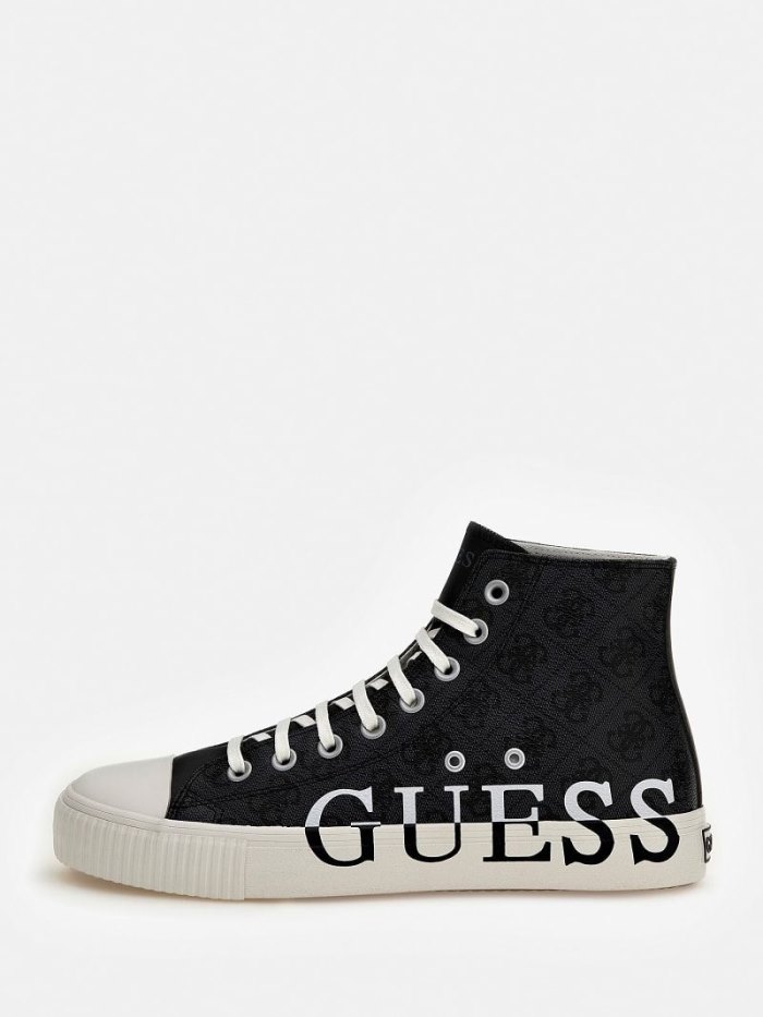 High Top Sneakers Guess New Winners 4g Logo Hombre Negros | SE-531329