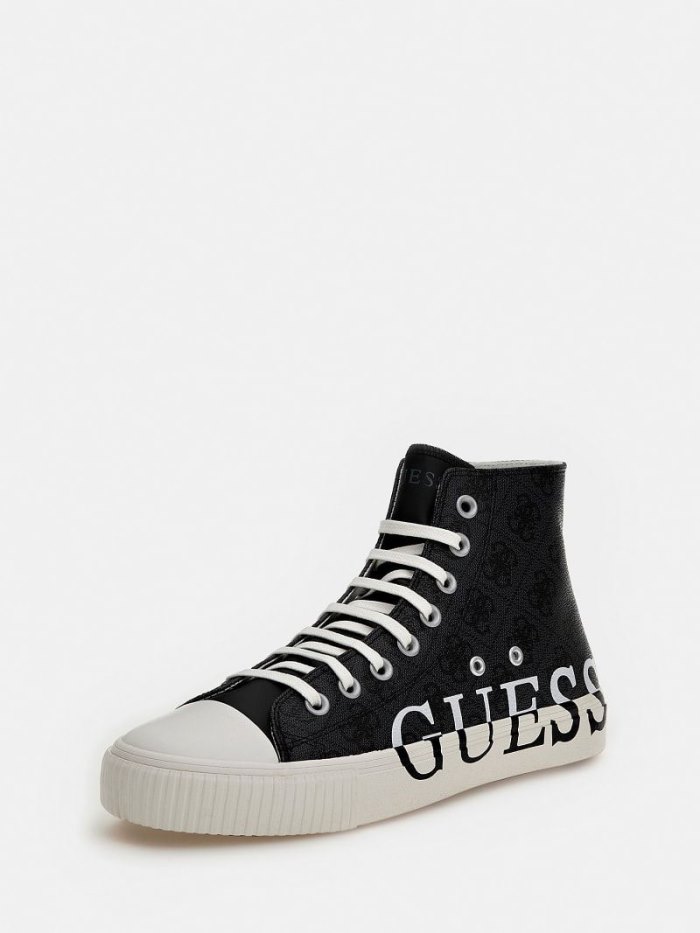 High Top Sneakers Guess New Winners 4g Logo Hombre Negros | SE-531329