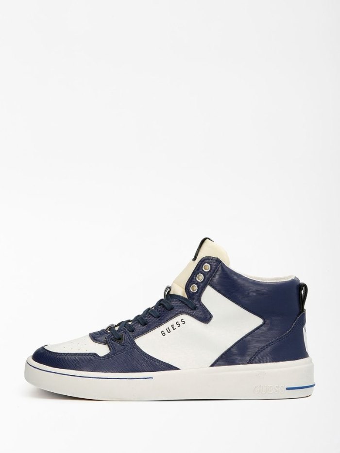 High Top Sneakers Guess Verona Mid Sport Hombre Azules Claro | SE-204832