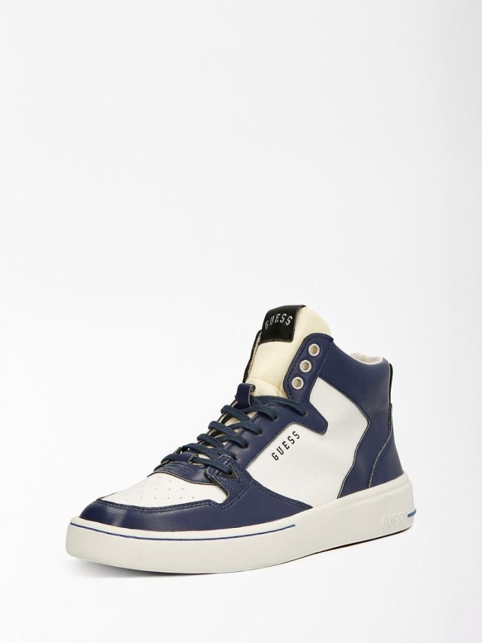 High Top Sneakers Guess Verona Mid Sport Hombre Azules Claro | SE-204832