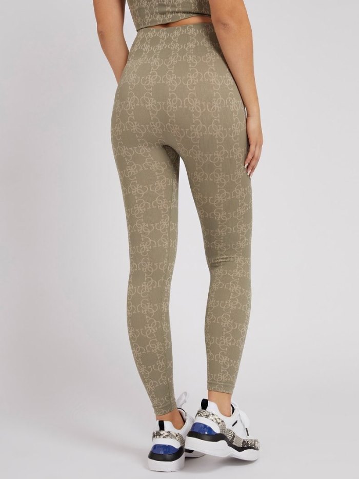 Leggins Guess 4g Logo Seamless Mujer Verde Oliva Claro | SE-497225